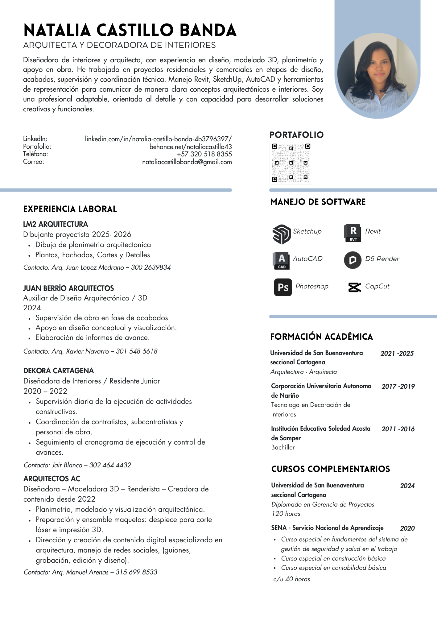 Diseño de currículum editable en Canva 3 de 4