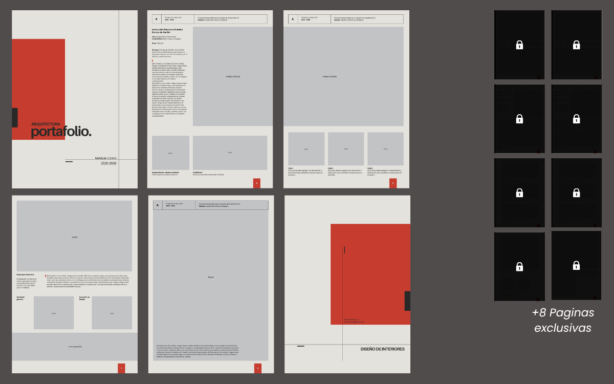 Páginas interiores del Portafolio Blood 2.0