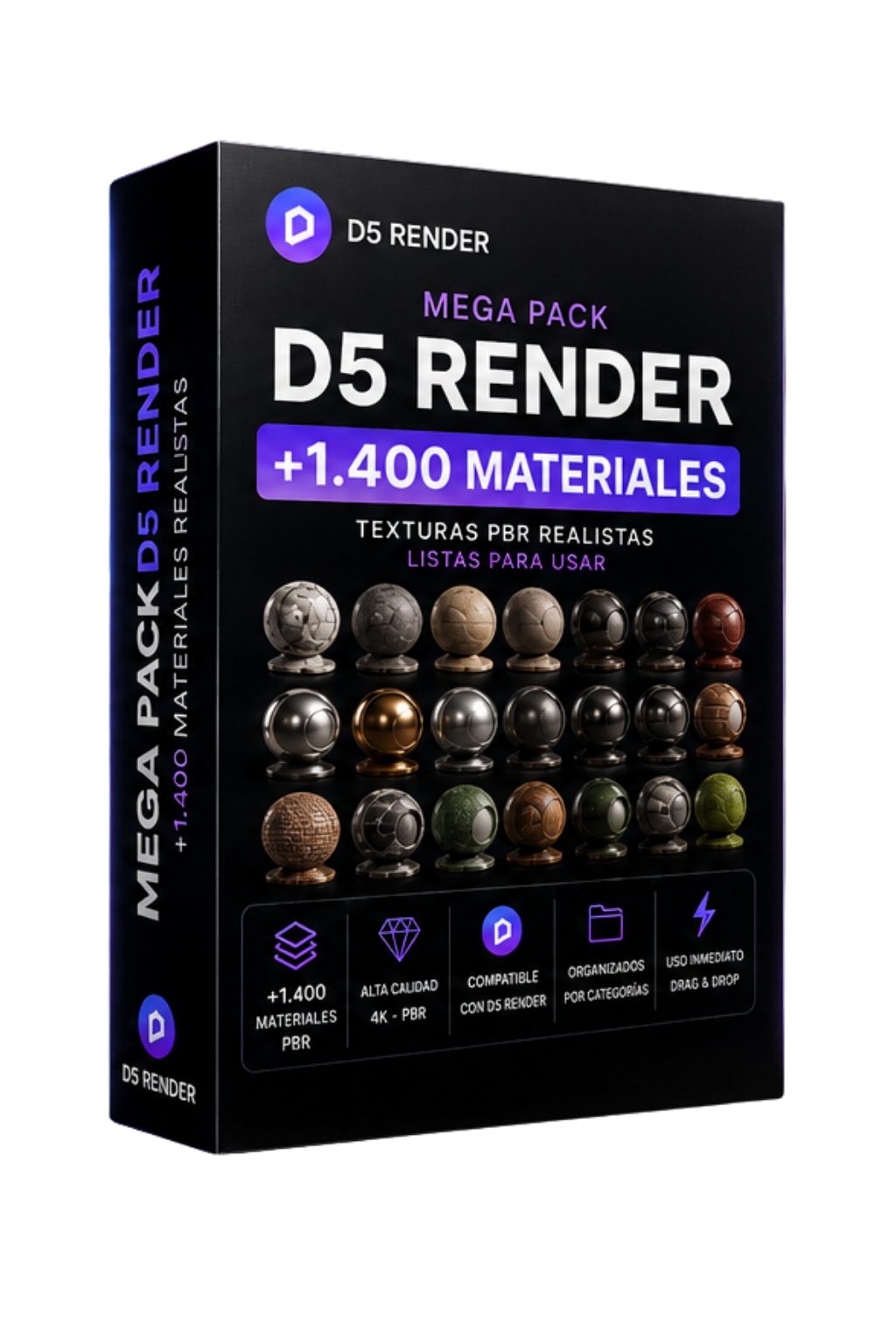 MEGA PACK MATERIALES D5 RENDER — +1.400 MATERIALES