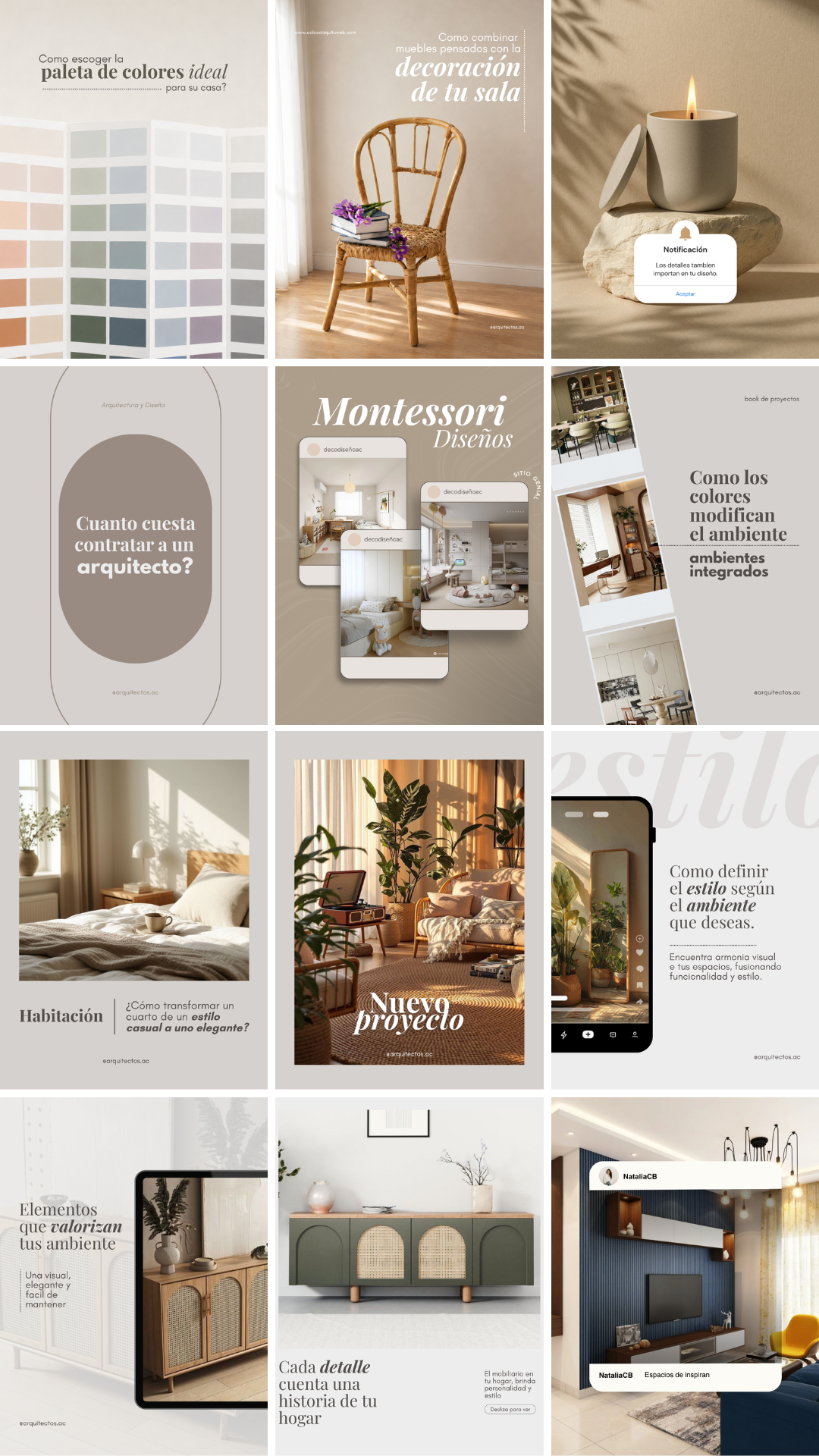 Feed de Instagram con plantillas originales de ArquiFeed