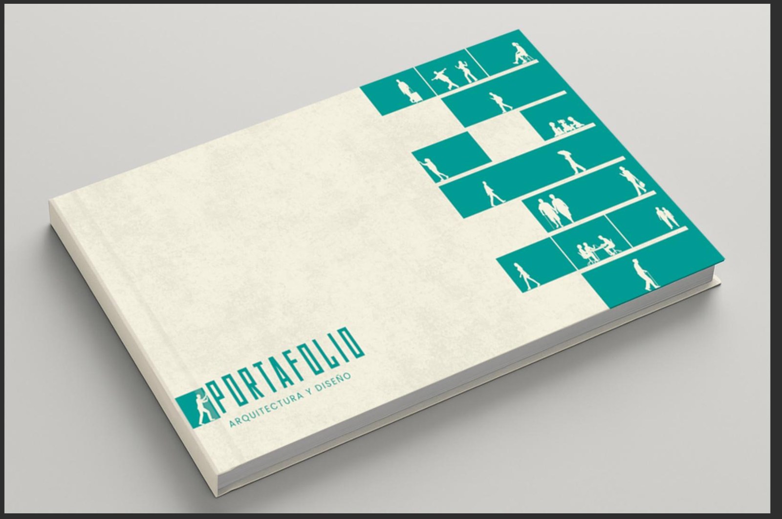 Mockup del Portafolio Clasic de AC Arquitectos en verde y crema
