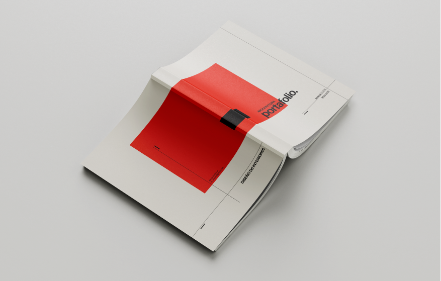 Mockup del Portafolio Blood 2.0 de AC Arquitectos en rojo