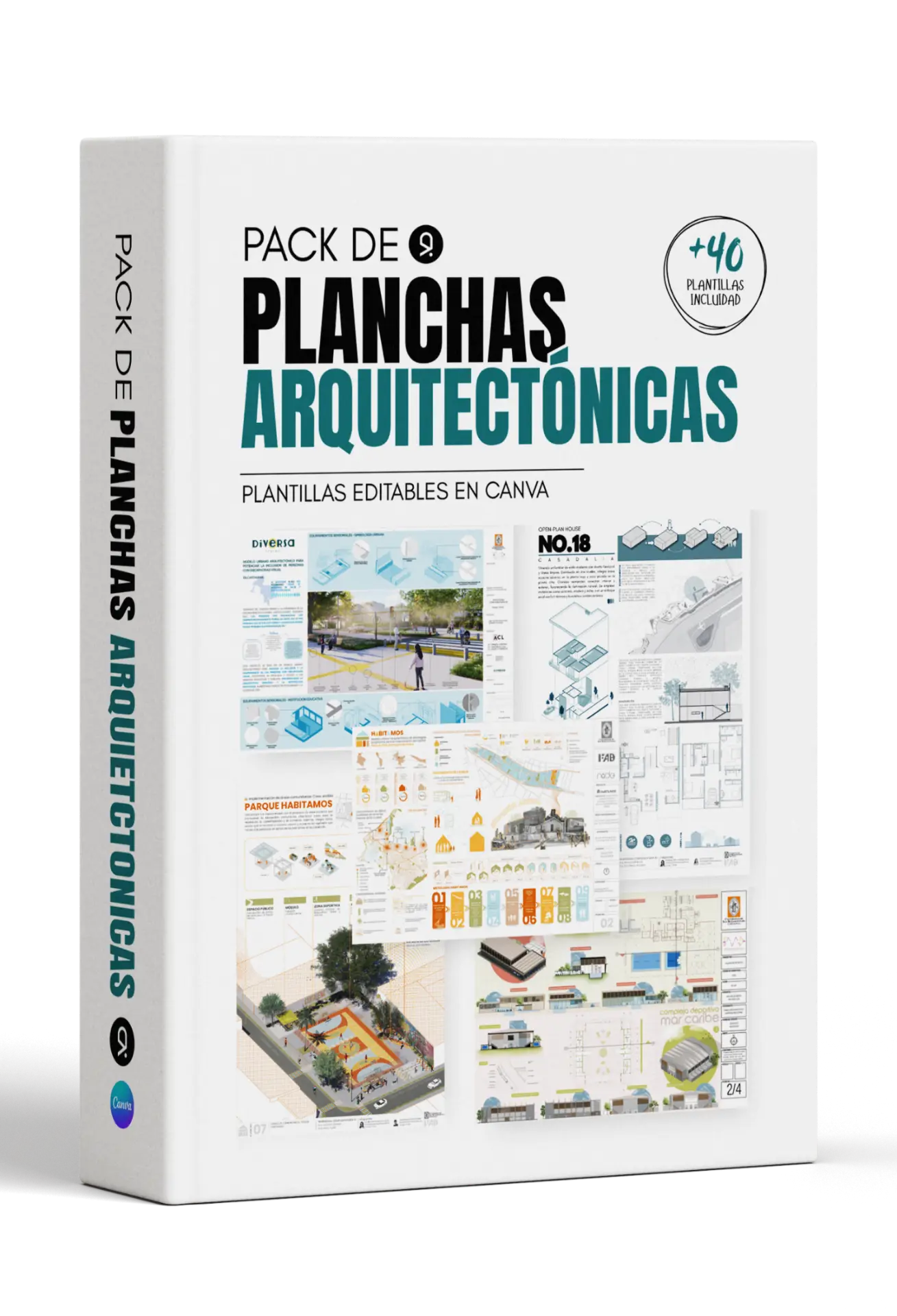 Pack de planchas arquitectónicas editables de AC Arquitectos